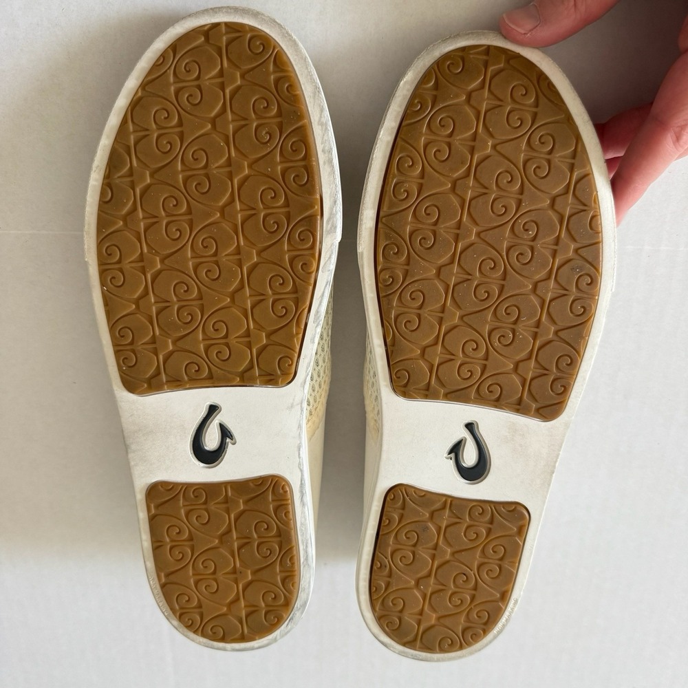 Olukai Womens Pehuea White Tennis Shoes Convertible Slides 7 Slip On Beach Flats - Picture 6 of 7